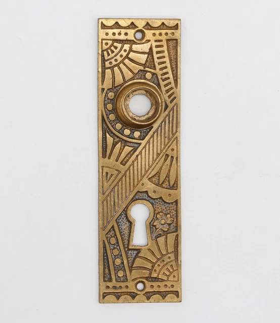 Rare Antique 5.375 in. Aesthetic Polished Bronze Passage Door Back Plate
