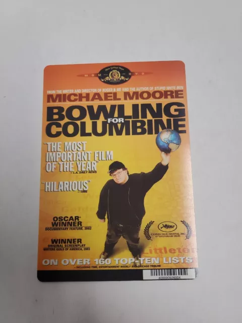 Bowling For Columbine BLOCKBUSTER SHELF DISPLAY DVD BACKER CARD ONLY 5.5"X8"
