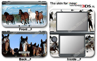 Horse Wild Running Cool Arts Skin Sticker Cover Decal for NEW Nintendo 3DS XL
