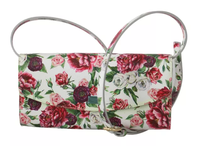 DOLCE & GABBANA Bag Purse Clutch Floral Roses Leather Cross Body Borse RRP $1000