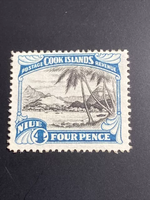 NEW ZEALAND - Niue GV SG66, 4d black & greenish blue, M MINT.