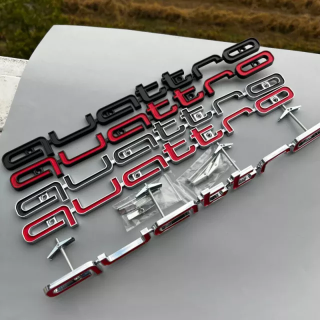 Für A3 A4 RS4 Auto Kühlergrill ABS Logo Quattro Abzeichen Aufkleber Abziehbild