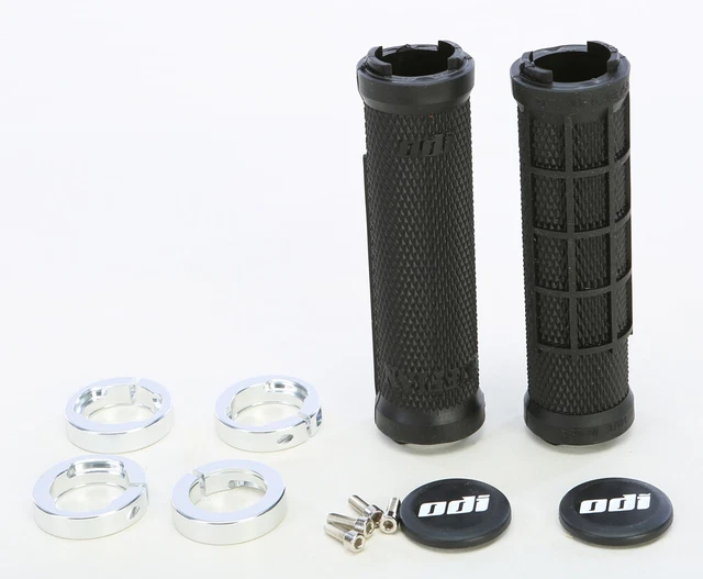 ODI J32RFB-S Atv Ruffian Half Waffle Grip Black/Silver Made in USA