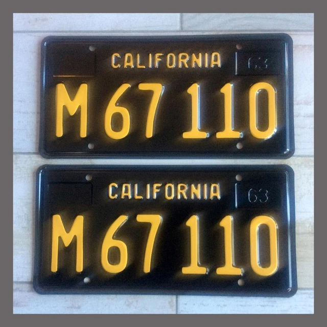 1963 CALIFORNIA TRUCK Commercial License Plates Pair Restored DMV Clear