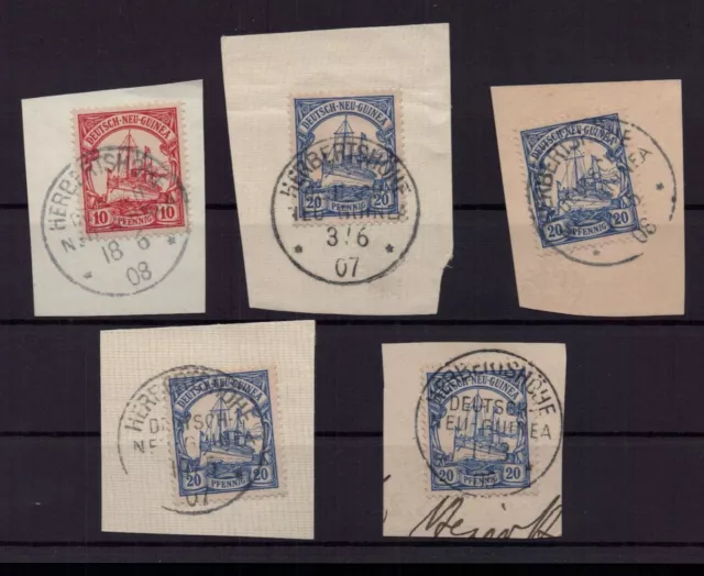 Deutsche Kolonien Neu-Guinea Lot Briefstücke gestempelt