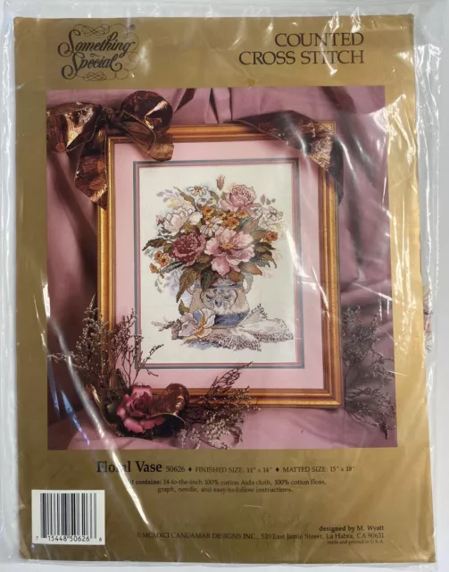 Something Special Floral Vase Counted Cross Stitch Kit New 50626 11x14