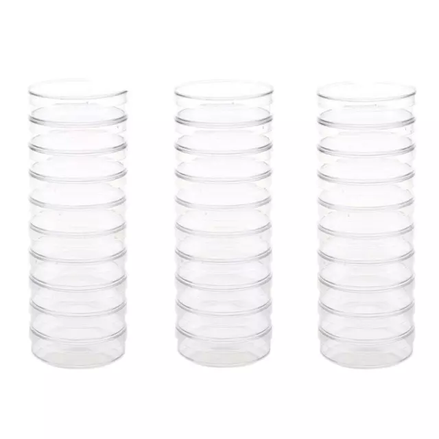 30 Pack Plastic Petri Dishes with Lids,90 x 15mm School,Laboratories Petri Dish