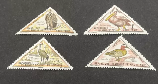 Mauritania Postage Due 1963 Triangle Birds. J26-J-29 MLH