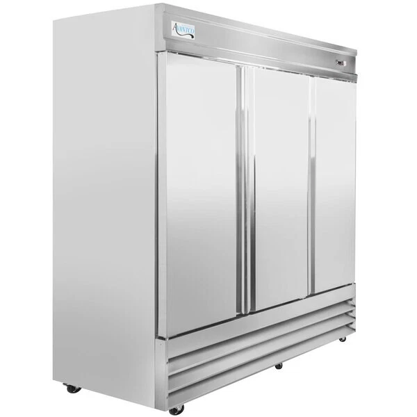 Avantco SS-3R-HC 81" Stainless Steel Solid Door Reach-In Refrigerator