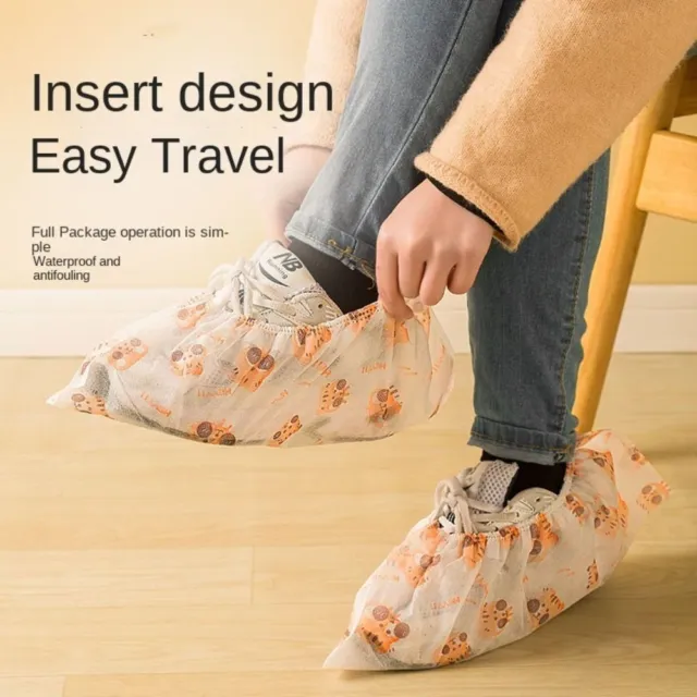 Non-Woven Disposable Printed Shoe Covers Non-Slip Thickened Shoe Cover