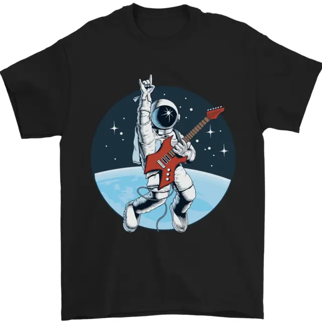 Space Rock Funny Astronaut Guitar Guitarist Mens T-Shirt 100% Cotton