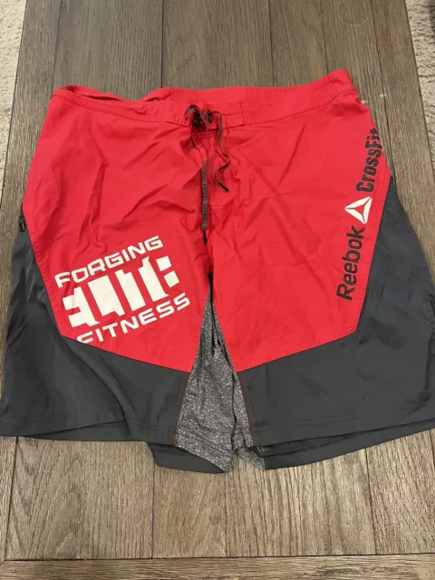 Men's Reebok Crossfit Forging Elite Fitness Red Gray Shorts XL