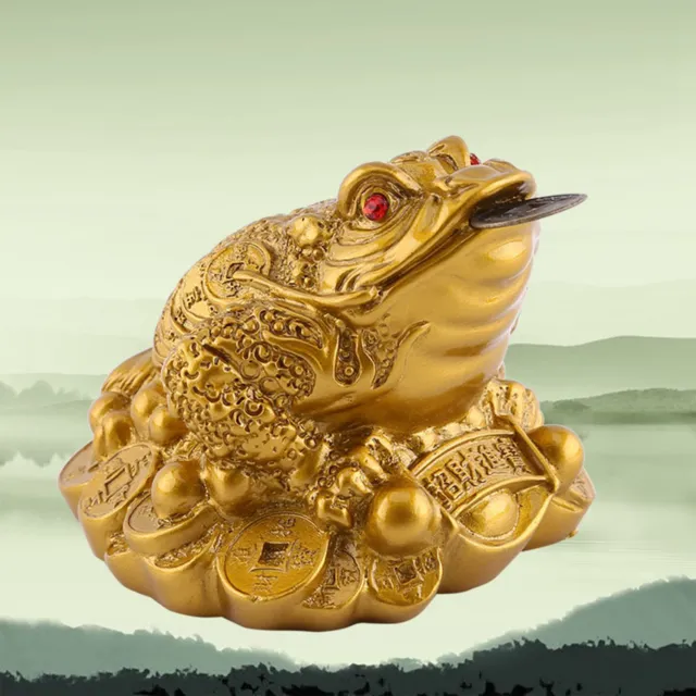 Glücksfrosch chinesischer Geldfrosch Messing Figur Talisman Glücksbringer Frosch