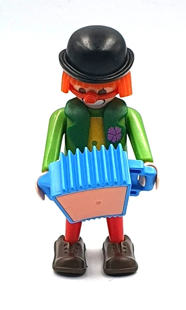 Set Playmobil Vintage Cirque 3319 De 1987 - Clown Vert Nez Rouge Avec Accordéon - Occasion Bon état