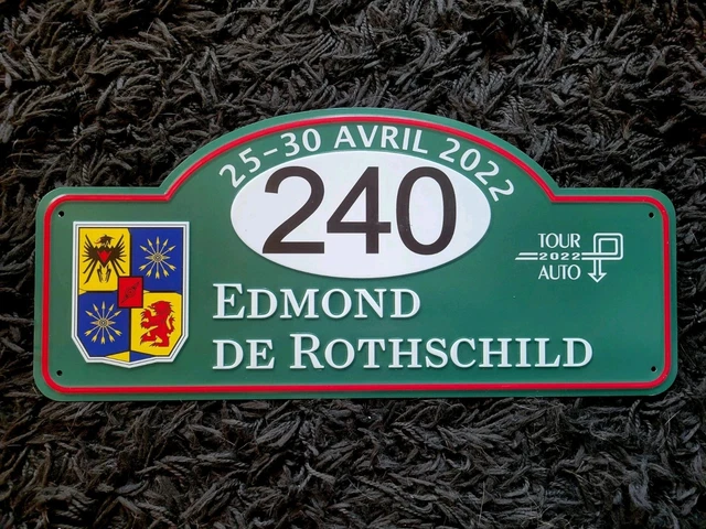 Plaque De Rallye Tôle – Tour Auto 2022 – Edmond De Rothschild N°264 – Porsche