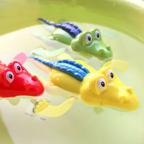 2X Wind Up Clockwork Cute.Crocodile Kid Baby Swimmings Favor Bath Time Play.ToQP