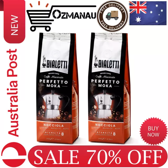 2 x Bialetti - Perfetto Moka Nocciola: Medium Roasting Ground Coffee, Hazelnut