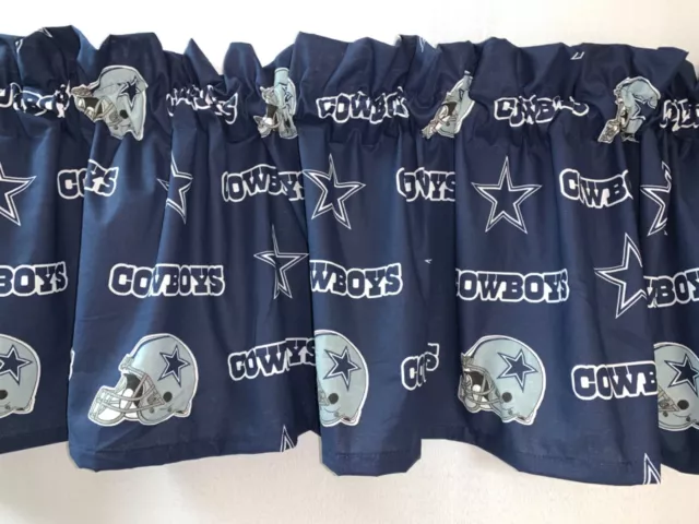 Dallas Cowboys Valance or Curtain Panel NFL Football window treatment