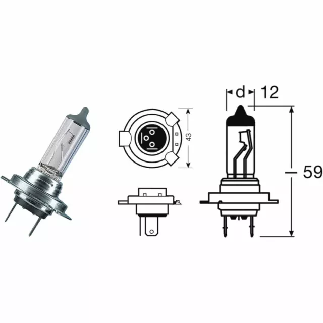 Lampada Lampadina Osram 12V 55W H7 Blister