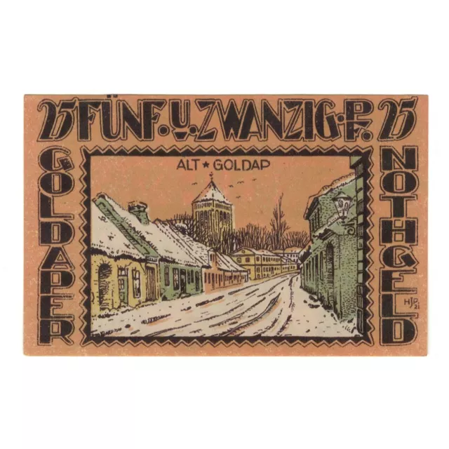 [#327357] Banknote, Germany, Ostpreußen, 25 Pfennig, village, 1921, 1921-12-31