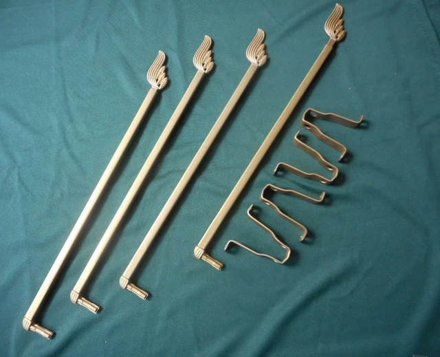 4 VINTAGE MCM  METAL (not brass) ADJUSTABLE SWING ARM CURTAIN RODS