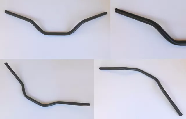 GUIDON FLAT TRACK 3 ACIER NOIR Ø 22,2 mm, SCRAMBLER,BOBBER, DIRT TRACK, TRACKER
