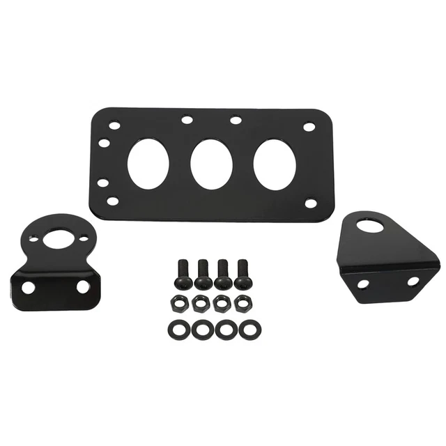 2 Supports Universels Pour Plaque D'Immatriculation - Noir Mat - 520x113mm - Avant/Arrière