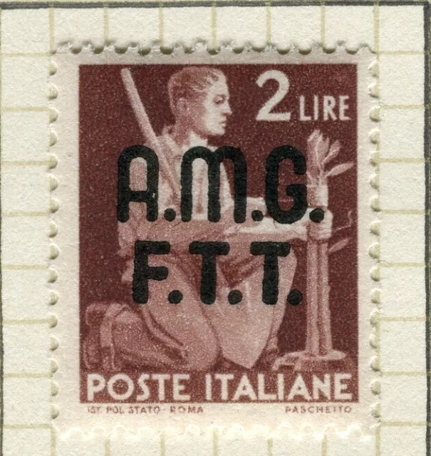 ITALY VENEZIA GIULIA; 1947 early AMG FTT Optd. Mint hinged 2L. value