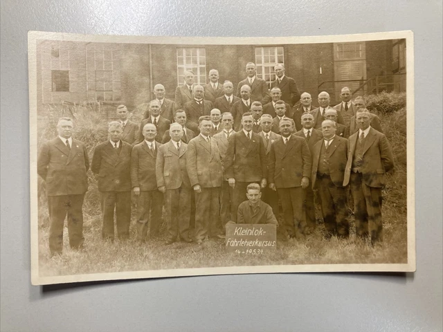 1934 alte Foto AK Kleinlok Fahrlehrerkurs / Eisenbahn Lok