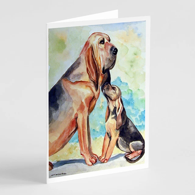 Bloodhound Momma's Love Greeting Cards Envelopes Pack of 8 7014GCA7P