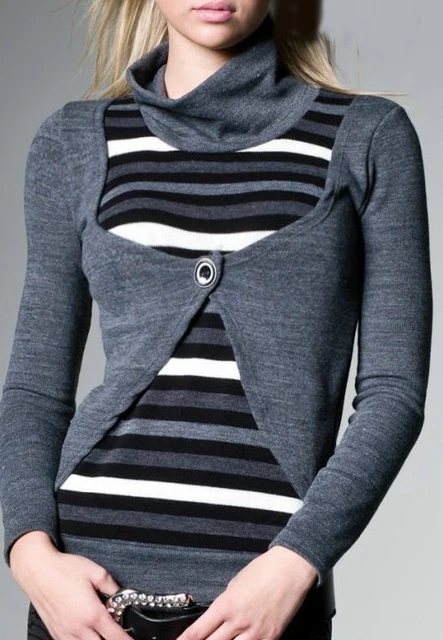 Pull Long à Strass Bleu - Taille Unique 34-36-38 - Viscose - Neuve étiquette