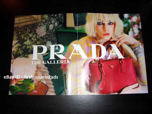 PRADA 2-Page Magazine PRINT AD 2022 'The Galleria' Handbag HUNTER SCHAFER