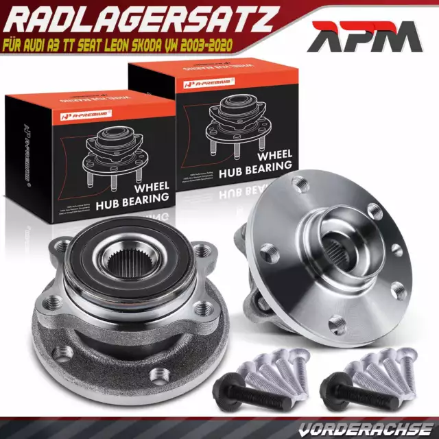 2x Radnabe Radlagersatz Vorne für Audi A1 8X A3 8P VW Golf 5 1K Passat Superb 2