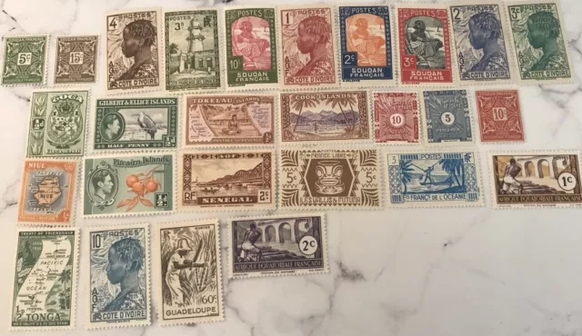 Timbre Français & Royaume Autre Colonie Lot De 27