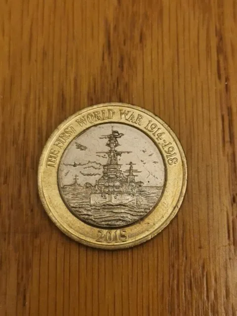 £2 Two pound Coin 2015 The First World War Royal Navy HMS Belfast Circulated