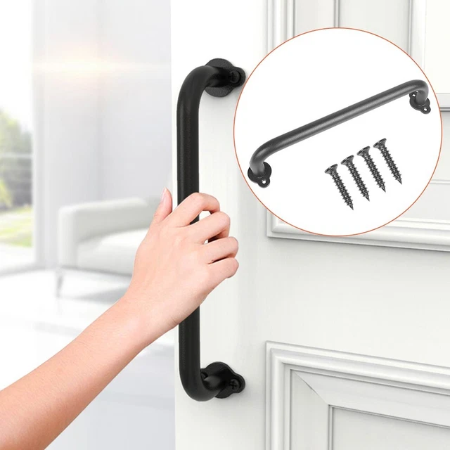 Sliding Barn Door Pull Flush Handle Gate Hardware Set Matte Black Carbon steel