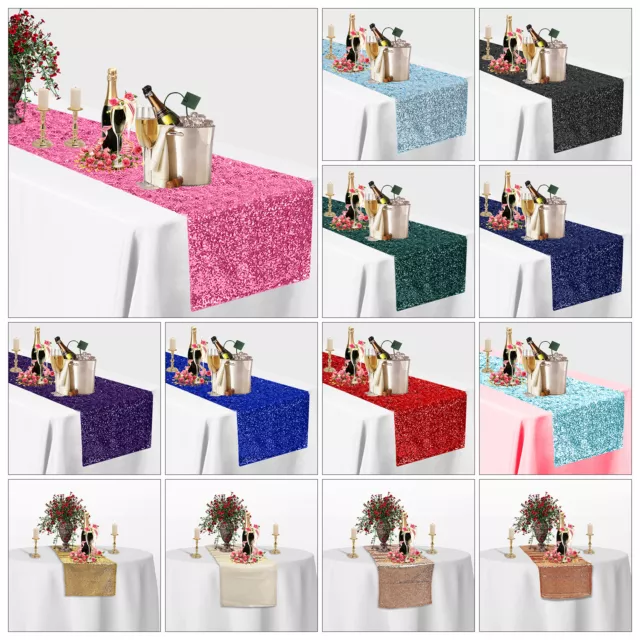 Lentejuelas Table Runner Purpurina Brillante Cubierta Paño Navidad Boda Fiesta