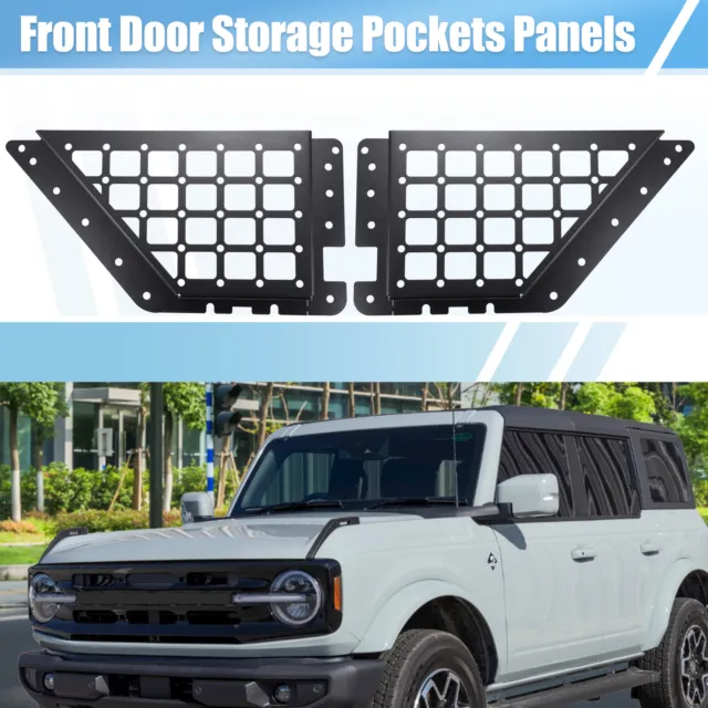 Pair Front Door Storage Pockets Panels for Ford Bronco 2021-2022 Door Side Box