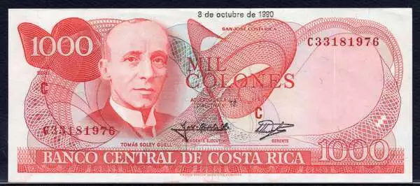 COSTA RICA, P-259a, 1000 COLONES, 3-10-1990, UNC