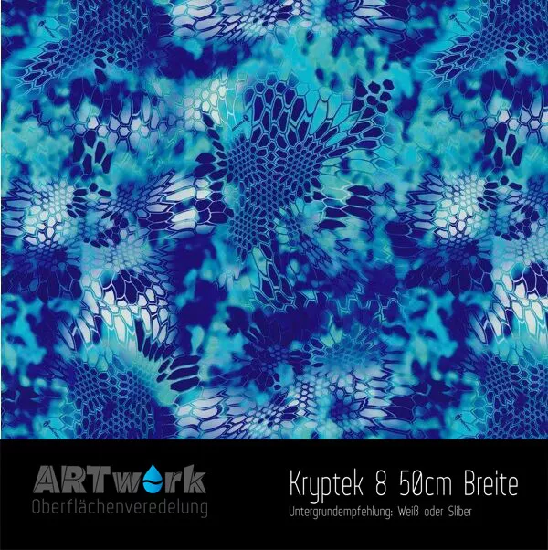 WASSERTRANSFERDRUCK FOLIE WTD Hydrographics Design Kryptek 8 1m x 50cm  Breite EUR 5,49 - PicClick FR