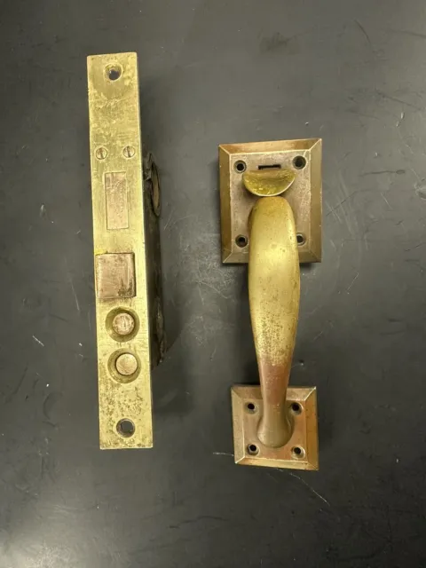 Penn Mortise Brass Thumb Latch Pull Handle Plate Lock