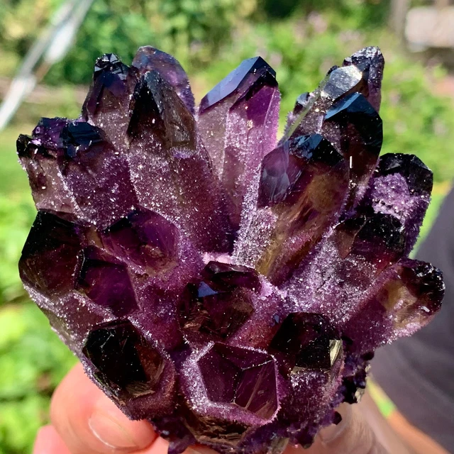 328 New Find purple Phantom Quartz Crystal Cluster Mineral Specimen Healing