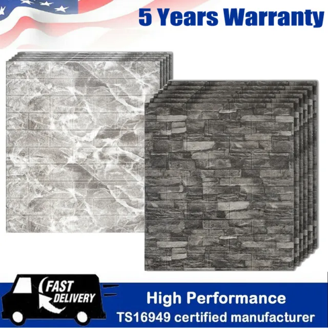 30"x27.55" 3D Self-adhesive Tile Stone Brick Wall Sticker Foam Panels Waterproof