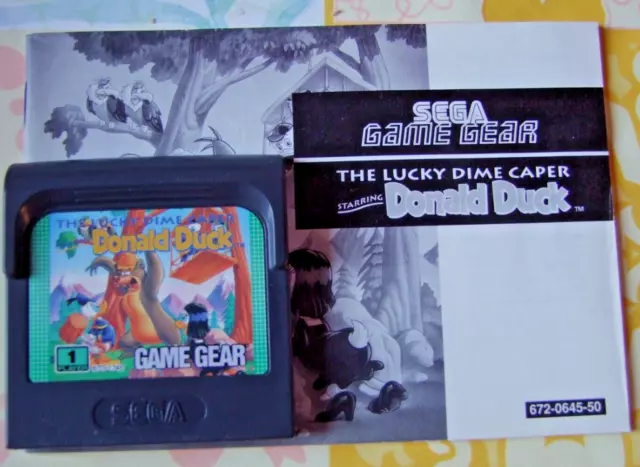 JEU SEGA GAME GEAR Donald Duck the lucky dime gaper  AVEC LIVRET