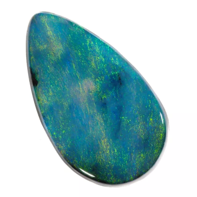 FABULOUS TURQUOISE BLUE GREEN 11x6mm 0.78ct SOLID BLACK OPAL LIGHTNING RIDGE