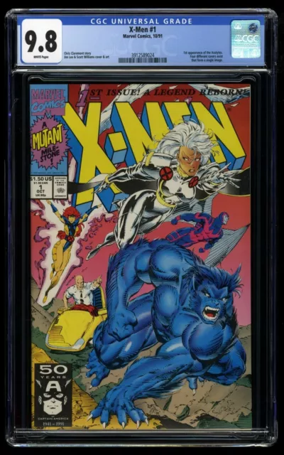 X-Men # 1 Cgc 9.8 Jim Lee Housse C Beast Tempête Professor X Jean Gris Bd