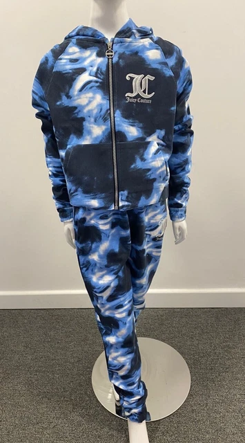 Juicy Couture Tracksuit Tie Dye Blue Kids Lounge Suit Hooded BNWOT XMR001