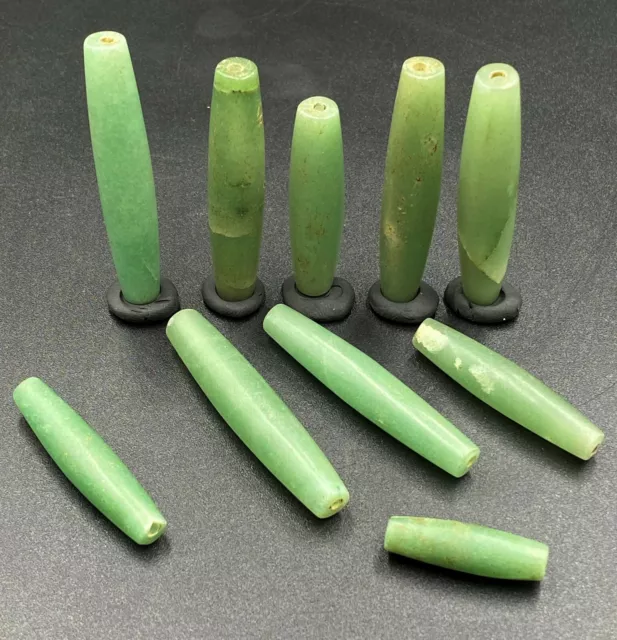 Lot Old Vintage Soft Aventurine Jewelry Amulet Beads From Ancient Pagan Burma