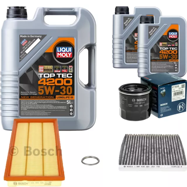 Bosch Inspection Set 7 LIQUI MOLY Top Tec 4200 5W-30 pour Subaru Outback