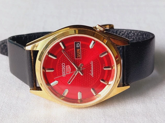 Seiko 5 orologio da polso da uomo 21J vintage automatico con quadrante...